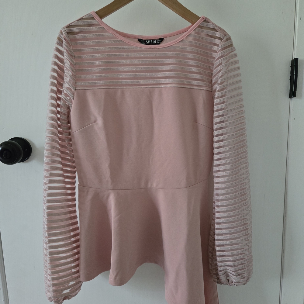 Pink Sheer Sleeve Top